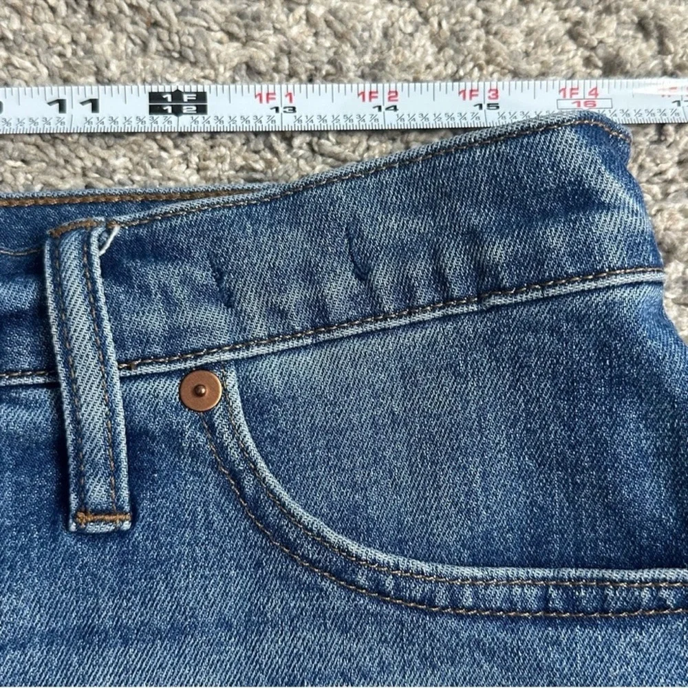 Madewell Two-Tone Blue Wide Leg Flare Cropped Gusset Jeans Size 31 - Picture 10 of 14